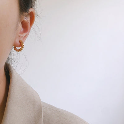 Aretes Franceses de Diseño Roscado con Cierre de Seguridad - Image 13