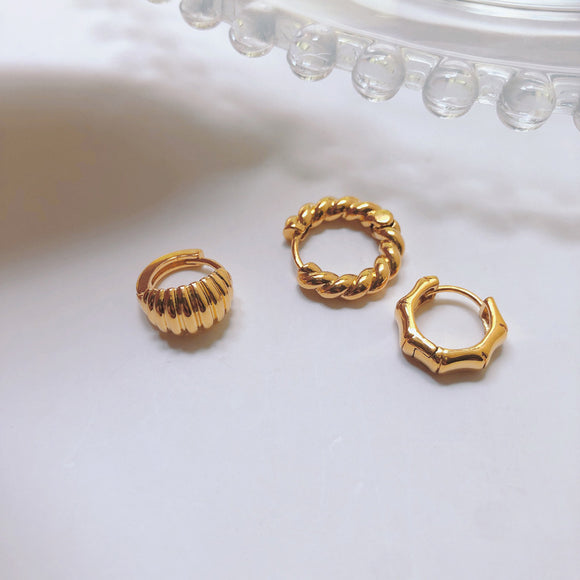 Aretes Franceses de Diseño Roscado con Cierre de Seguridad