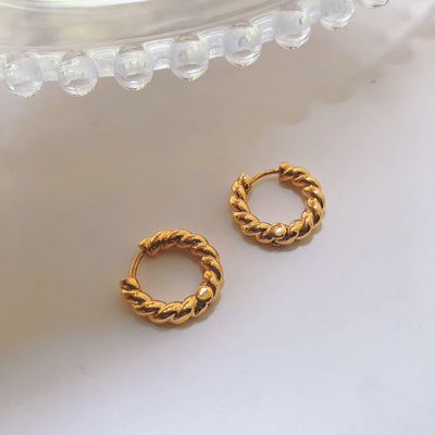 Aretes Franceses de Diseño Roscado con Cierre de Seguridad - Image 7