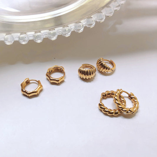 Aretes Franceses de Diseño Roscado con Cierre de Seguridad