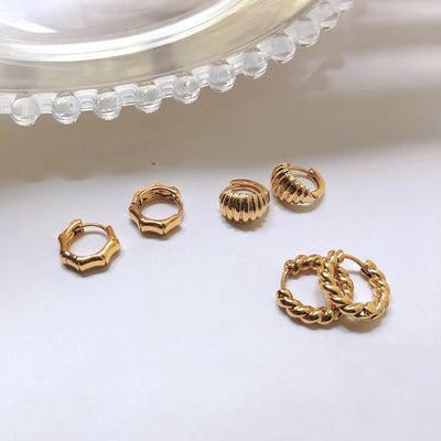 Aretes Franceses de Diseño Roscado con Cierre de Seguridad