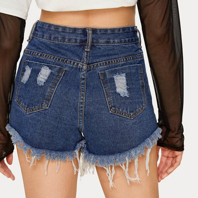 Shorts Denim Rotos Vintage - Diseño Desgarrado y Versátil - Image 2