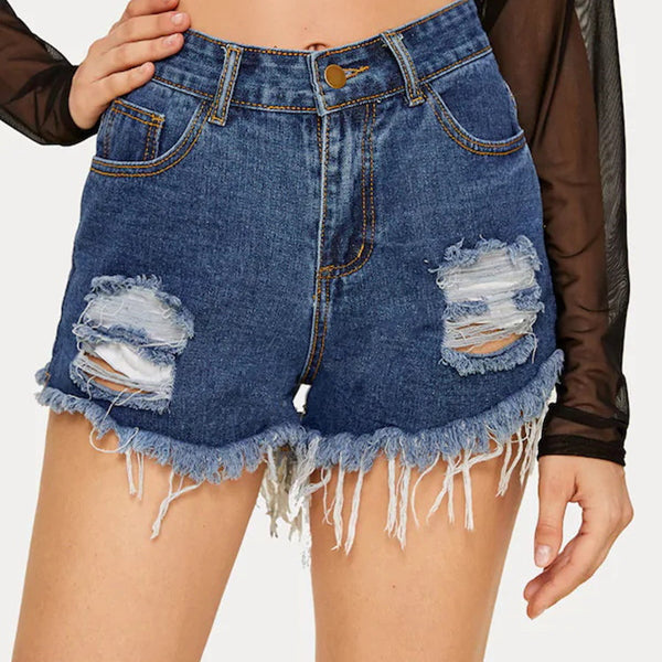 Shorts Denim Rotos Vintage - Diseño Desgarrado y Versátil