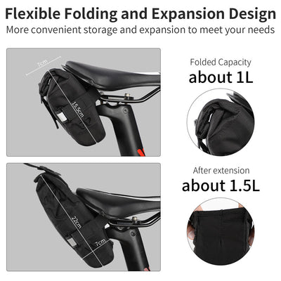 Bolsa Trasera para Bicicleta de Montaña y Ruta - Plegable y Compacta - Image 10