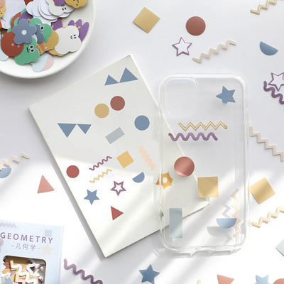 Six boxes of assorted stickers, including themes like geometry, fruits, planets, and cute characters, displayed on a white surface. - Image 18