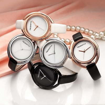 Reloj de Pulsera para Mujer con Doble Carcasa y Correa de Agua