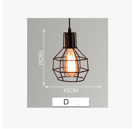 Lámpara Colgante Industrial Hierro Forjado Estilo Loft Nórdico Retro