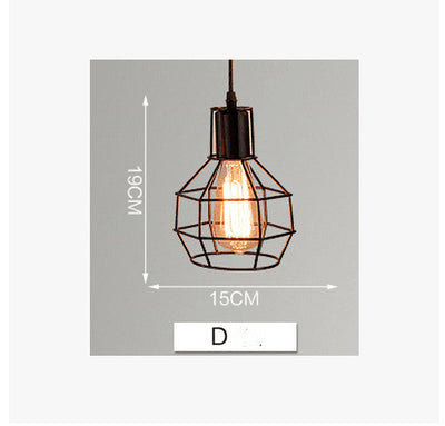 Lámpara Colgante Industrial Hierro Forjado Estilo Loft Nórdico Retro