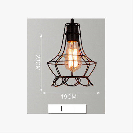 Lámpara Colgante Industrial Hierro Forjado Estilo Loft Nórdico Retro