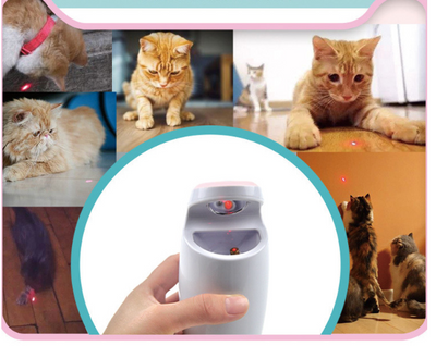 White and light green automatic laser cat toy with a power button, designed to provide interactive entertainment for cats. - Image 8