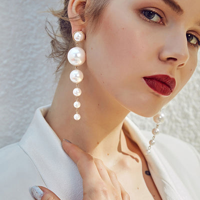 Aretes Grandes Flores de Perla - Accesorios de Temperamento para Damas - Image 11