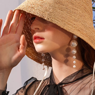 Aretes Grandes Flores de Perla - Accesorios de Temperamento para Damas - Image 10