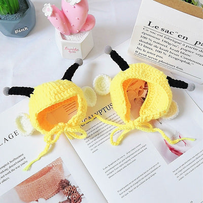 Gorro Tejido de Abeja para Mascotas - Diseño Adorable en Lana - Image 3