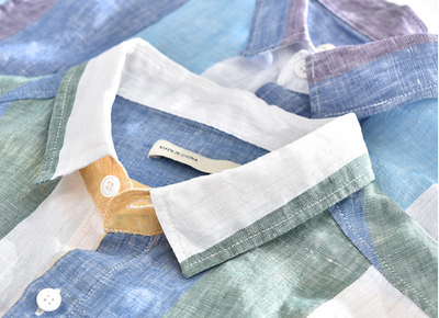 Camisa de Lino Manga Larga a Rayas con Cuello Cuadrado - Corte Holgado Fresco - Image 9
