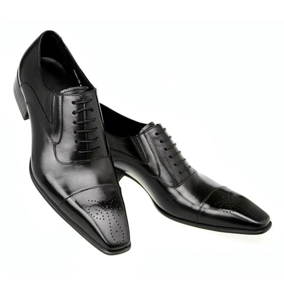 Zapatos Casuales de Cuero para Hombre con Punta Cuadrada