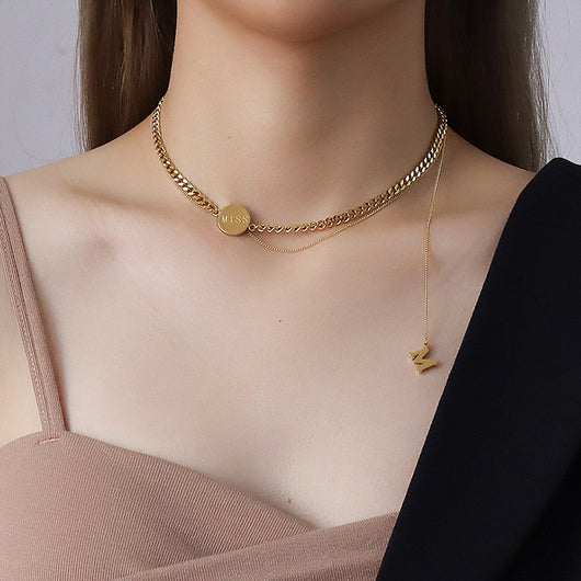 Collar Cadena Delicada Letra M Multiply - Acero Inoxidable para Mujer - Image 9