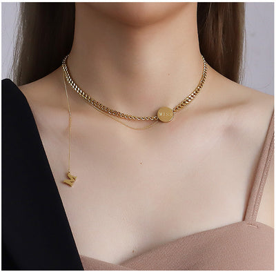 Collar Cadena Delicada Letra M Multiply - Acero Inoxidable para Mujer
