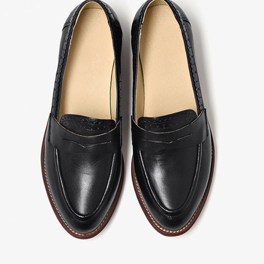 Zapatos Oxford Vintage de Cuero de Oveja con Tallado Artesanal - Image 2
