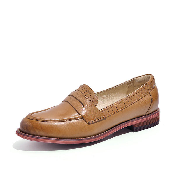 Zapatos Oxford Vintage de Cuero de Oveja con Tallado Artesanal - Image 5