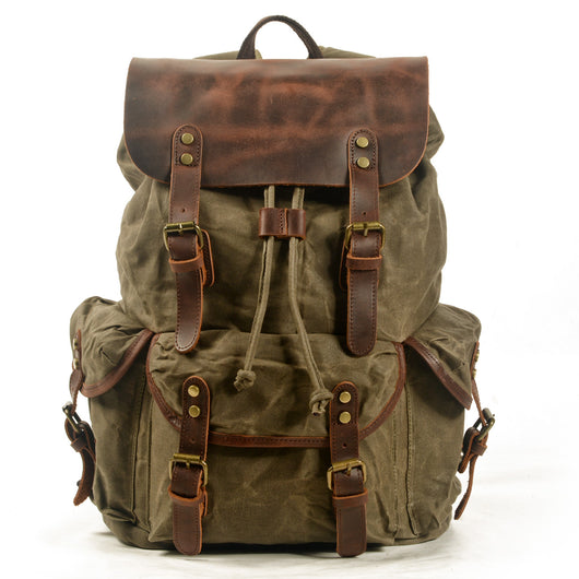 Mochila Retro de Lona Encerada para Estudiantes y Viajeros - Image 5