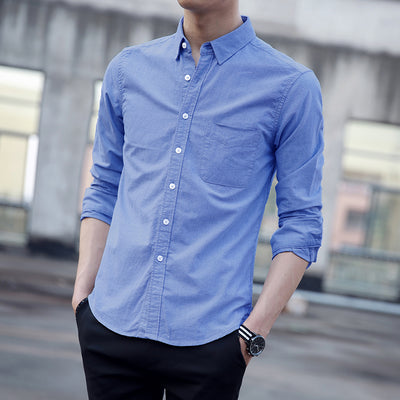 Camisa Casual Coreana de Rayas para Hombre con Manga Larga - Image 12