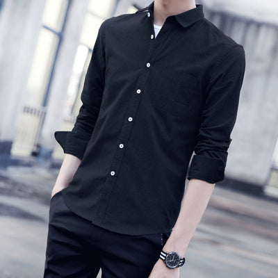 Camisa Casual Coreana de Rayas para Hombre con Manga Larga - Image 6