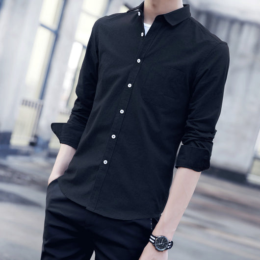 Camisa Casual Coreana de Rayas para Hombre con Manga Larga - Image 6