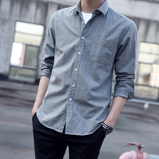 Camisa Casual Coreana de Rayas para Hombre con Manga Larga - Image 4