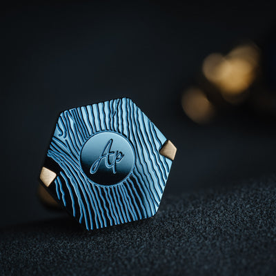 Gemelos Azul Francés con Detalles Dorados para Hombre - Image 6