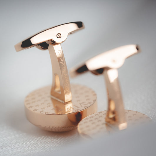 Gemelos Ejecutivos en Oro Rosado Francés para Hombre - Image 3