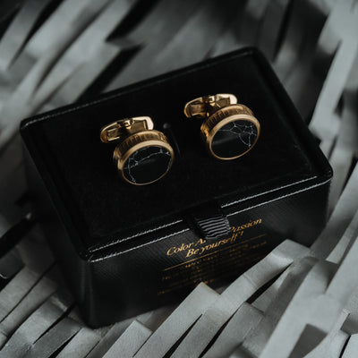 Gemelos de Mármol Negro Francés - Lujo Minimalista para Hombre - Image 9