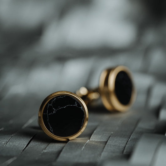 Gemelos de Mármol Negro Francés - Lujo Minimalista para Hombre - Image 7