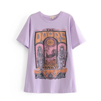 Camiseta Mujer Estampa Retro Suelta Talla Grande - Verano Estilo Moderno - Image 17