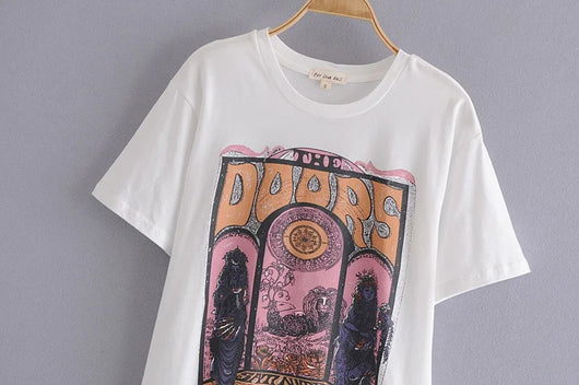 Camiseta Mujer Estampa Retro Suelta Talla Grande - Verano Estilo Moderno - Image 20