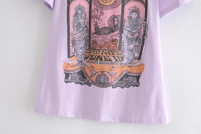 Camiseta Mujer Estampa Retro Suelta Talla Grande - Verano Estilo Moderno - Image 21