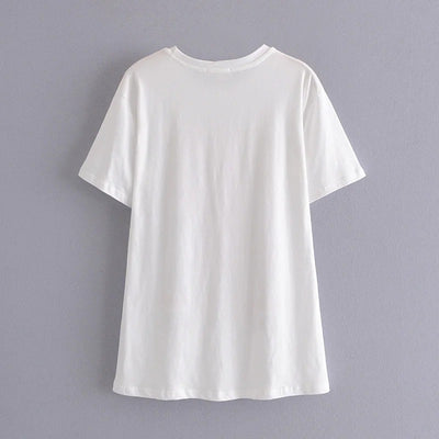 Camiseta Mujer Estampa Retro Suelta Talla Grande - Verano Estilo Moderno - Image 5