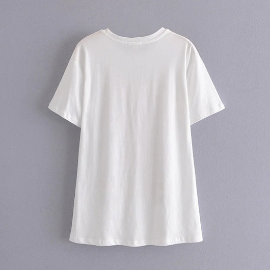 Camiseta Mujer Estampa Retro Suelta Talla Grande - Verano Estilo Moderno - Image 5