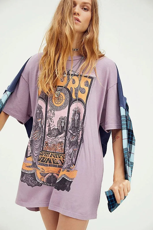 Camiseta Mujer Estampa Retro Suelta Talla Grande - Verano Estilo Moderno - Image 9