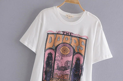 Camiseta Mujer Estampa Retro Suelta Talla Grande - Verano Estilo Moderno - Image 8