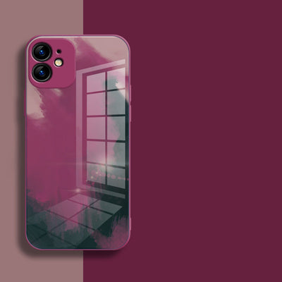 Funda iPhone 12 de Cristal Templado con Diseño Acuarela y Bordes Rectos - Image 11