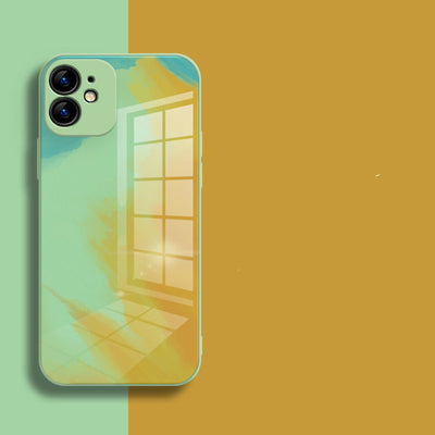 Funda iPhone 12 de Cristal Templado con Diseño Acuarela y Bordes Rectos - Image 4