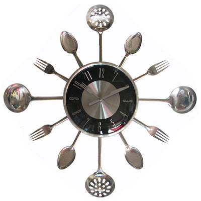 Reloj de Pared Decorativo Cuchillo y Tenedor en Acero Inoxidable - Image 2