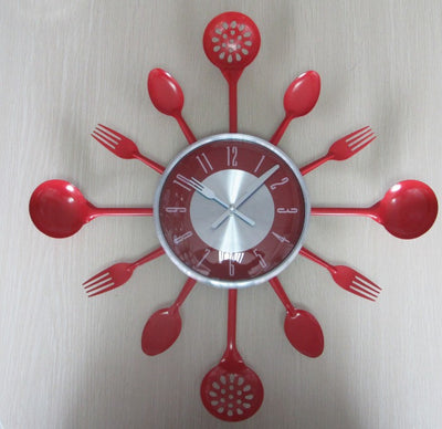Reloj de Pared Decorativo Cuchillo y Tenedor en Acero Inoxidable - Image 4