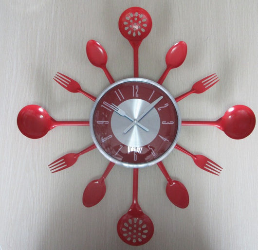 Reloj de Pared Decorativo Cuchillo y Tenedor en Acero Inoxidable - Image 4