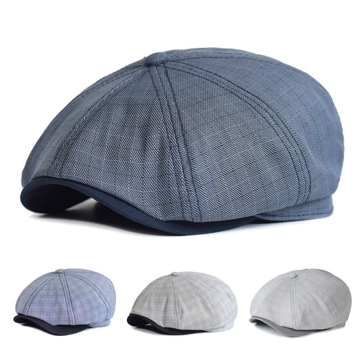Boina Octagonal de Rayas Europeas - Gorra Pintor Estilo Británico Primavera Verano - Image 15