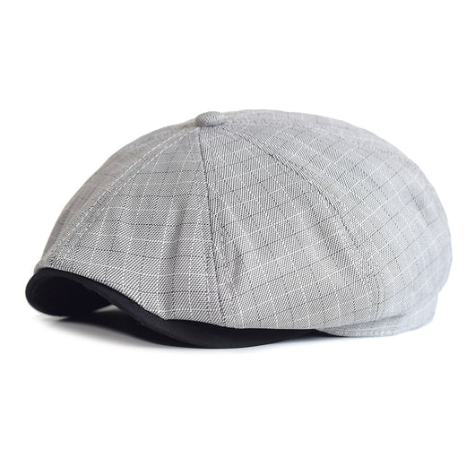 Boina Octagonal de Rayas Europeas - Gorra Pintor Estilo Británico Primavera Verano - Image 7