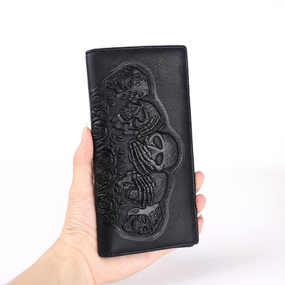 Billetera Larga Punk Rock para Hombre con Diseño Calavera Rosa - Image 9
