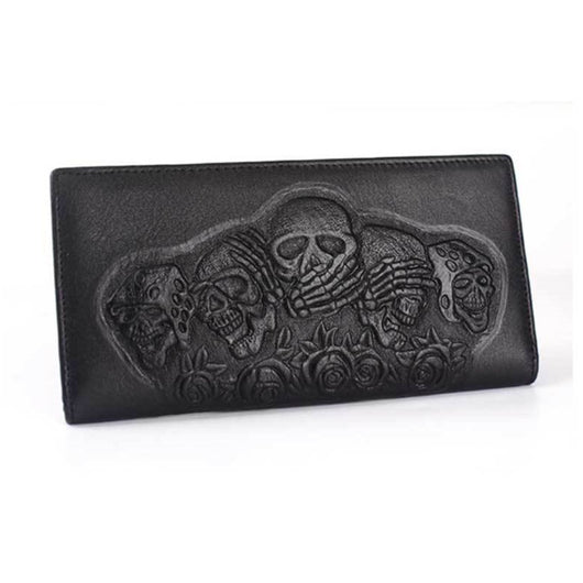 Billetera Larga Punk Rock para Hombre con Diseño Calavera Rosa - Image 6
