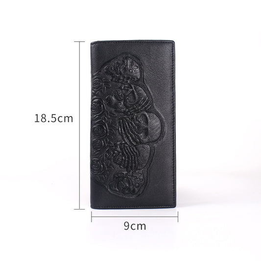 Billetera Larga Punk Rock para Hombre con Diseño Calavera Rosa - Image 2