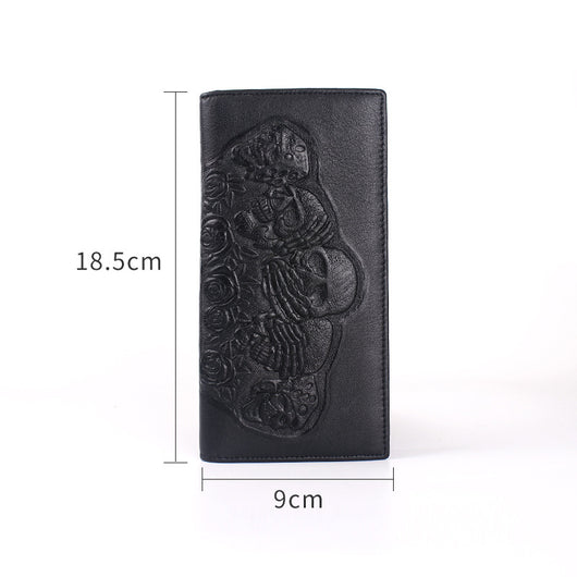 Billetera Larga Punk Rock para Hombre con Diseño Calavera Rosa - Image 2